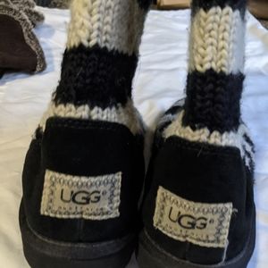 COPY - Black and Cream knit Ugg boots